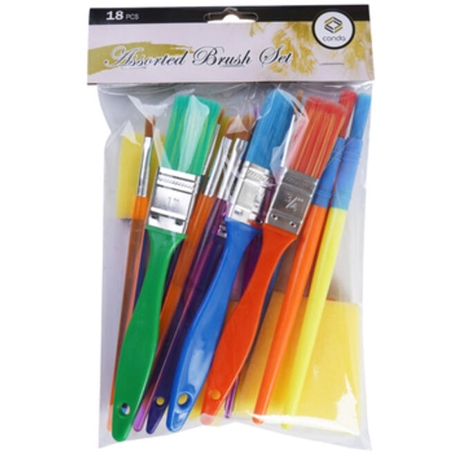 Penselen en foambrushes Conda 18-delig