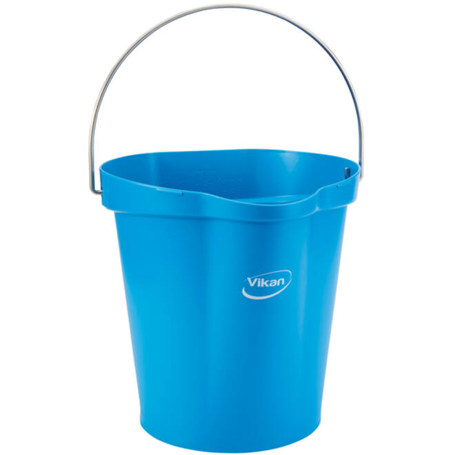Emmer Vikan met schenktuit en maat 12l blauw