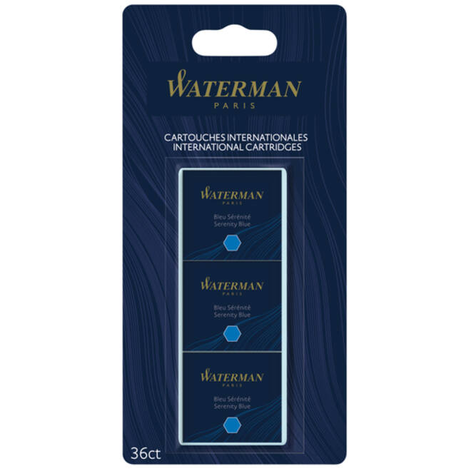 Inktpatronen Waterman blauw uitwasbaar blister à 6 stuks