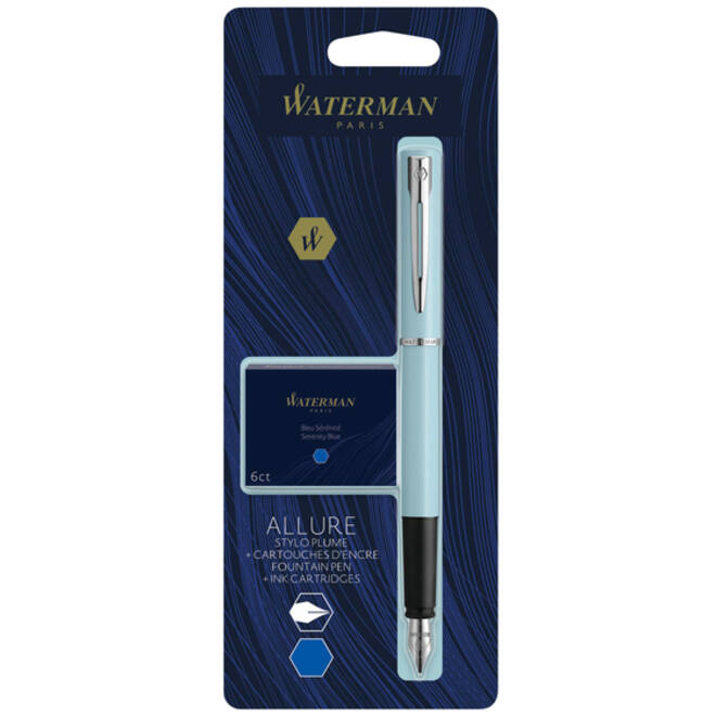 Vulpen Waterman Allure assorti pastel + inktpatronen Blauw
