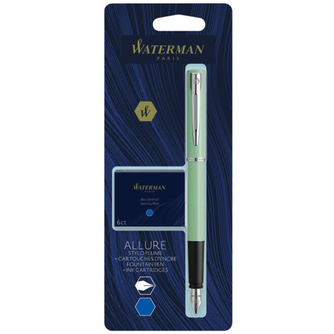 Vulpen Waterman Allure assorti pastel + inktpatronen Blauw