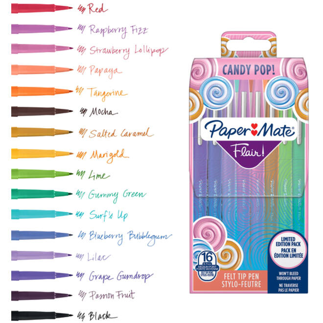 Fineliner Paper Mate Flair Candy Pop wallet à 16 kleuren