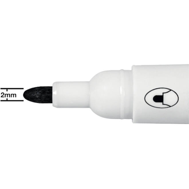 Viltstift Nobo whiteboard Glide rond zwart 2mm