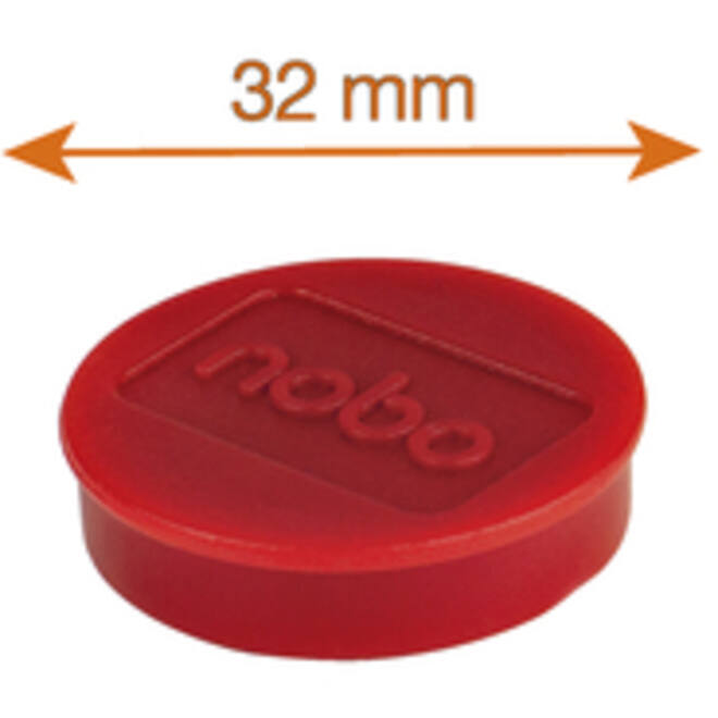 Magneet Nobo 32mm 800gr rood 10 stuks