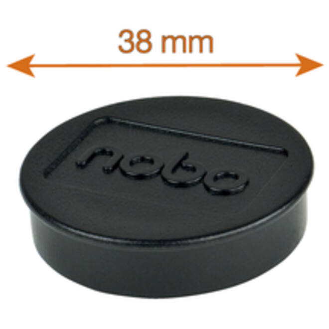 Magneet Nobo 38mm 2500gr zwart 10 stuks