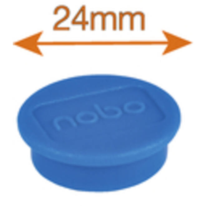 Magneet Nobo 24mm 600gr blauw 10stuks