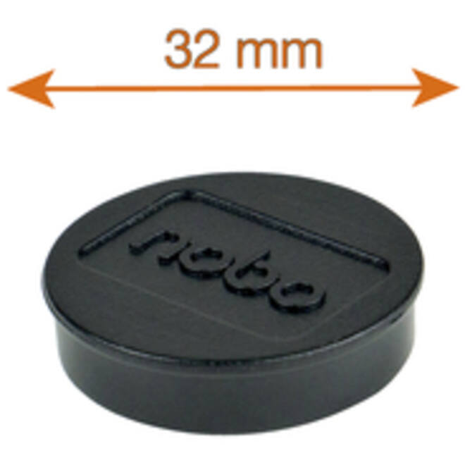 Magneet Nobo 32mm 800gr zwart 10stuks