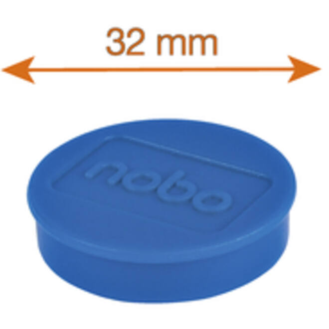 Magneet Nobo 32mm 800gr blauw 10stuks