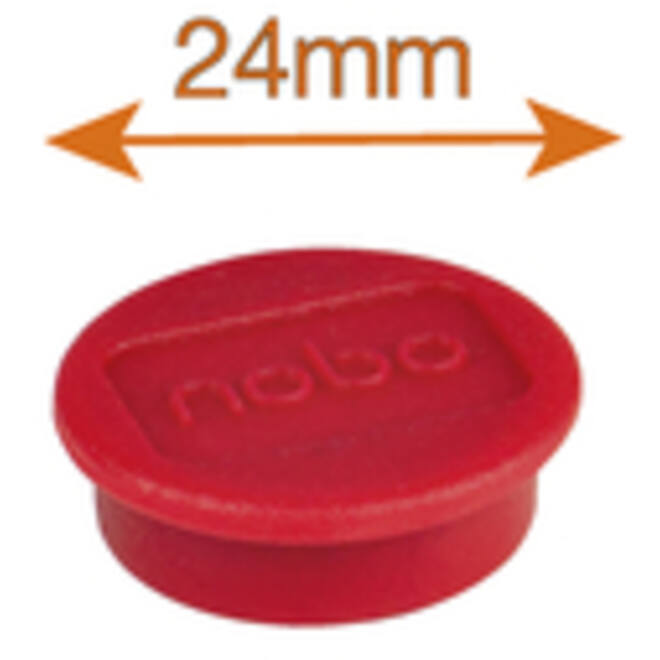 Magneet Nobo 24mm 600gr rood 10 stuks