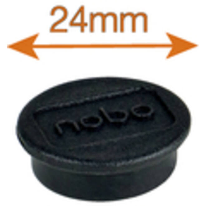 Magneet Nobo 24mm 600gr zwart 10stuks