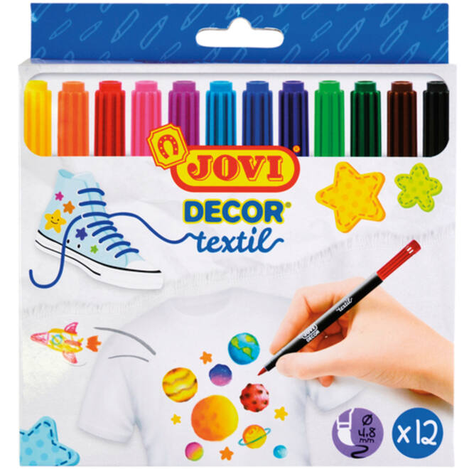 Textielstift Jovi assorti set à 12 stuks