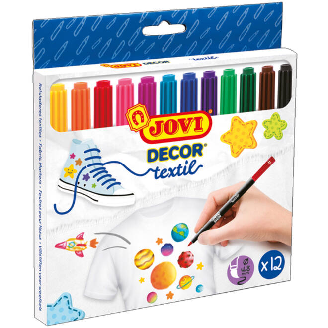 Textielstift Jovi assorti set à 12 stuks