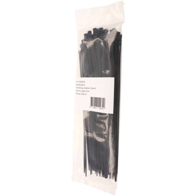 Inbindstrips IEZZY nylon 4.8x300mm D 81mm zwart