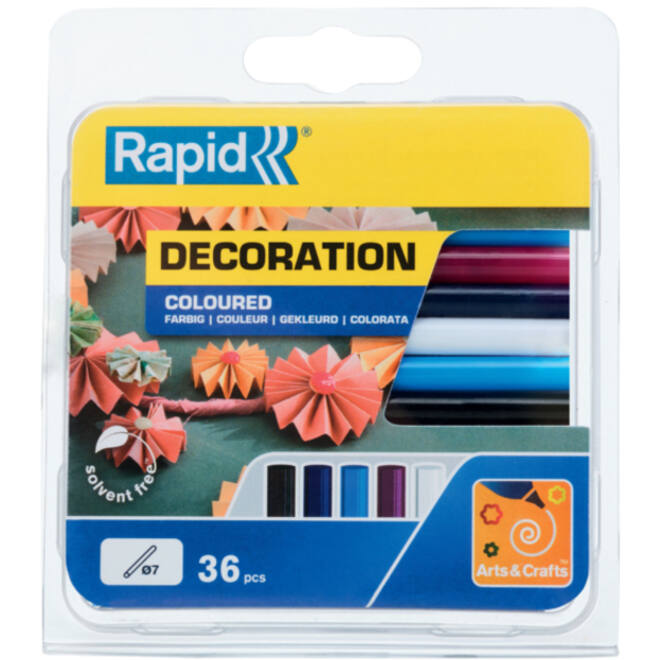 Lijmpatroon Rapid 7mm 5 kleuren assorti