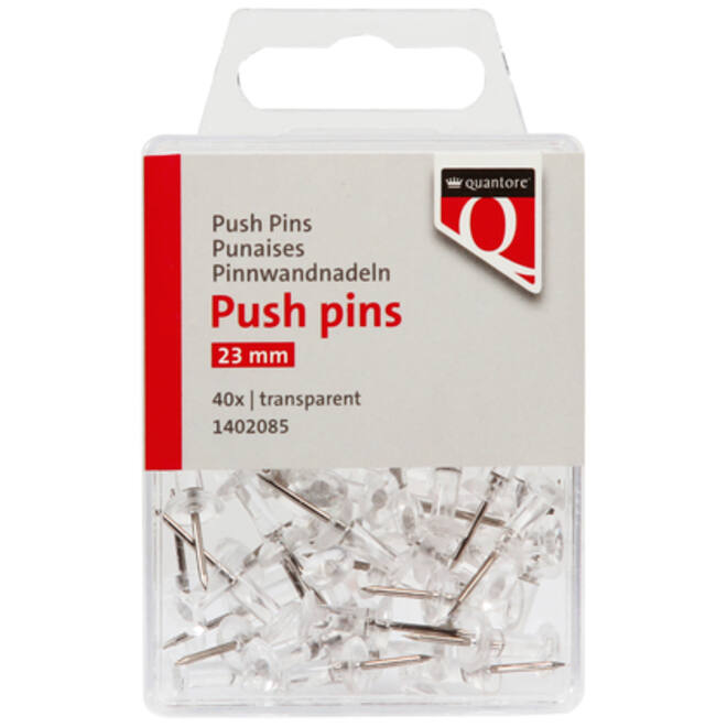 Push pins Quantore 40 stuks transparant