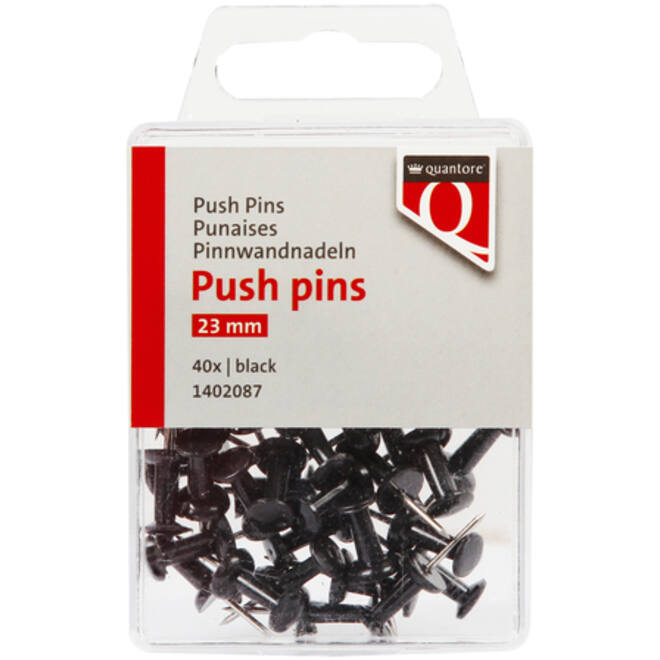 Push pins Quantore 40 stuks zwart