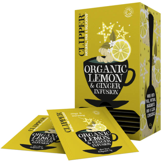 Thee Clipper infusion lemon and ginger bio 25 zakjes