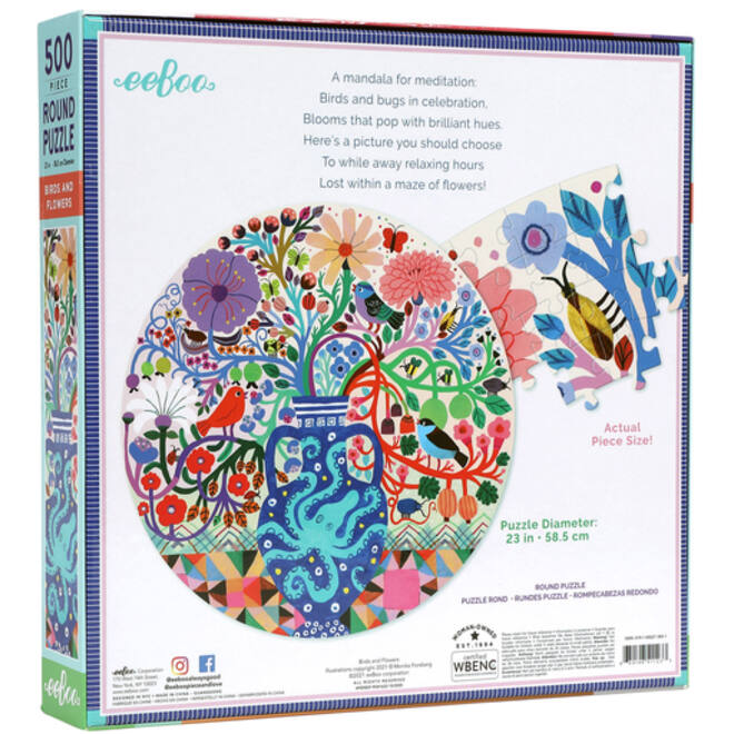 Puzzel Eeboo Birds & Flowers 500st
