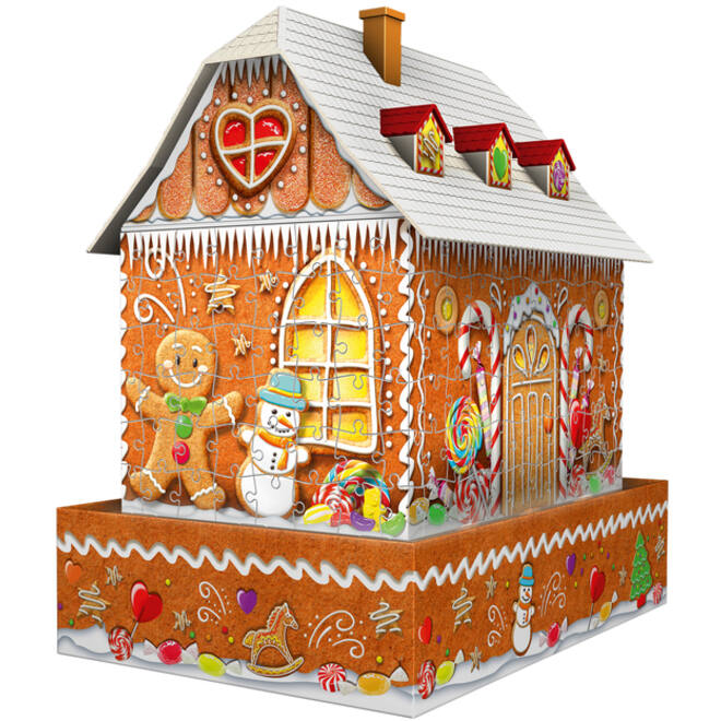 3D puzzel Ravensburger Kerst Gingerbread House Night Edition 216 stukjes