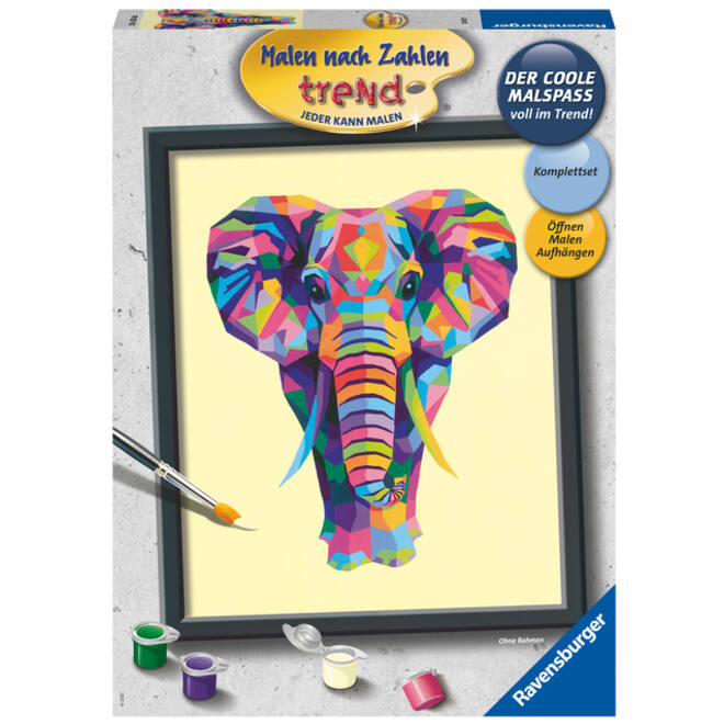 Schilderen op nummer Ravensburger Bonte olifant