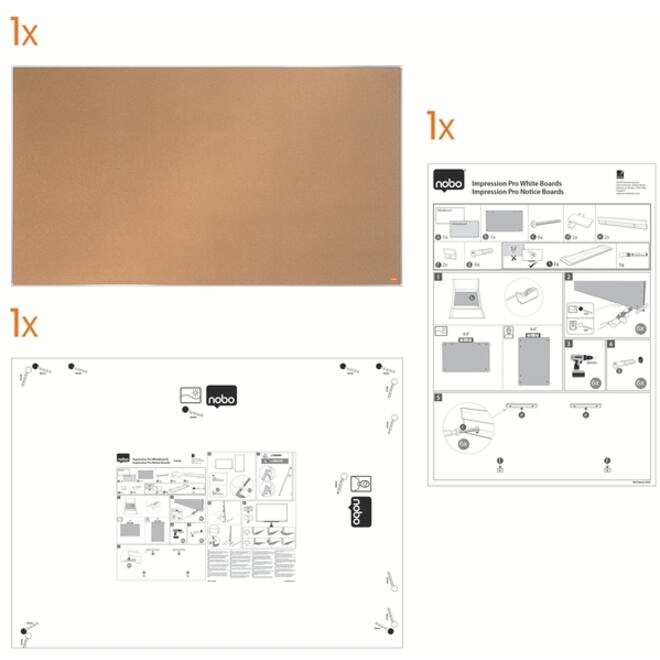 Prikbord Nobo Impression Pro Widescreen 50x89cm kurk