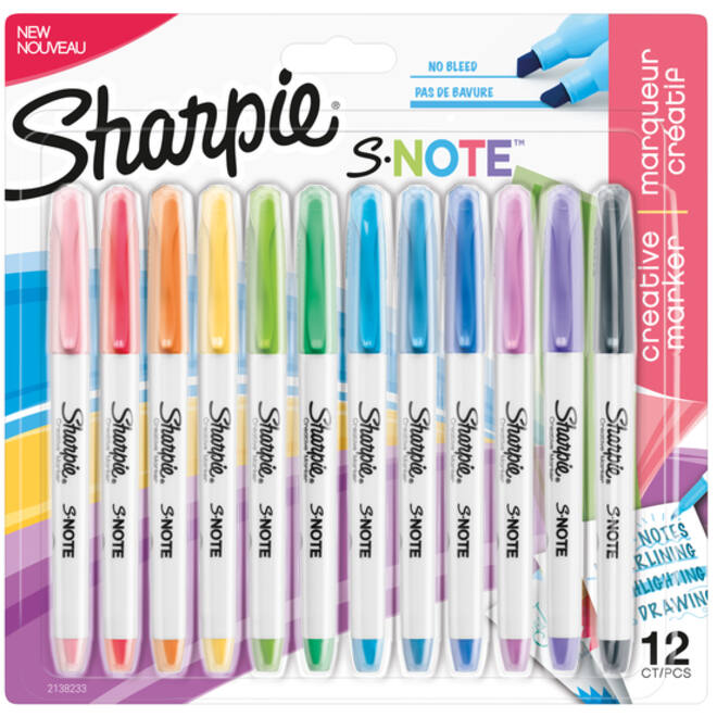 Markeerstift Sharpie S-note assorti blister à 12 stuks