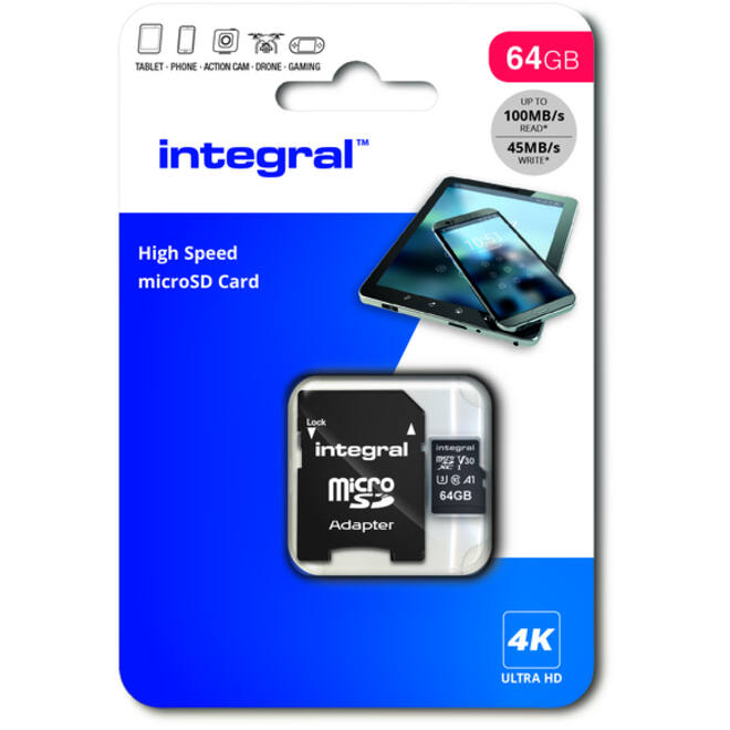 Geheugenkaart Integral microSDXC 64GB