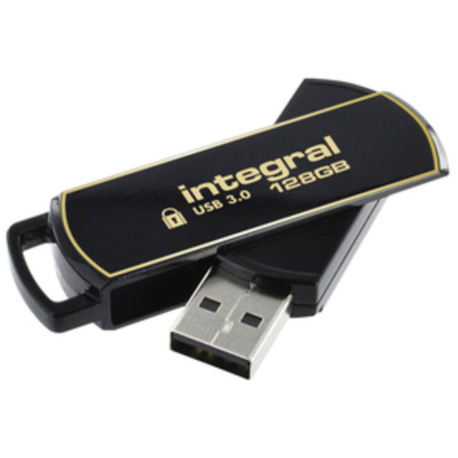 USB-stick Integral 3.0 Secure 360 128GB zwart