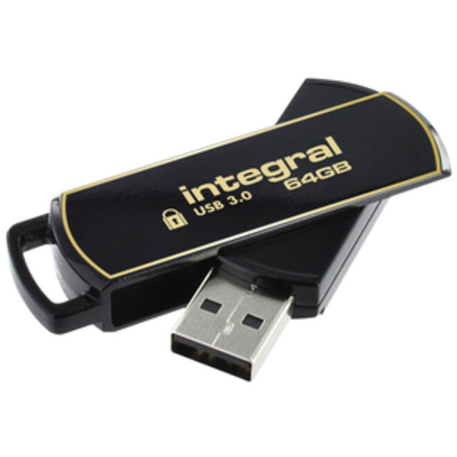 USB-stick Integral 3.0 Secure 360 64GB zwart