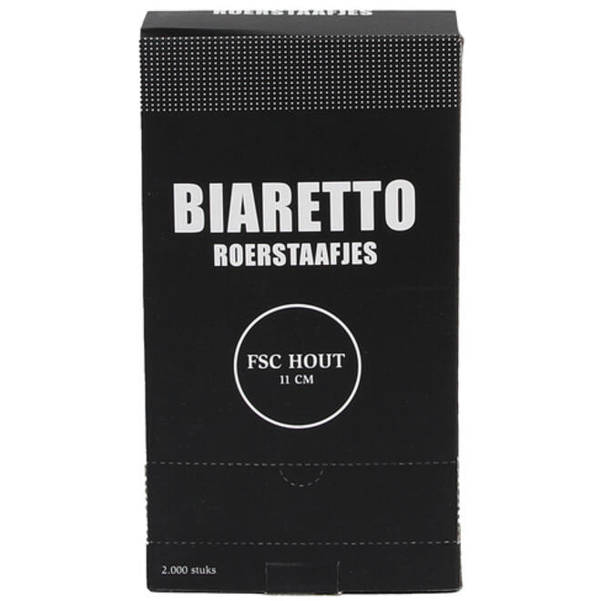 Roerstaafjes Biaretto hout 11cm 2000 stuks