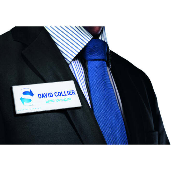 Badge Durable XL met combiklem 40x105mm set à 14stuks