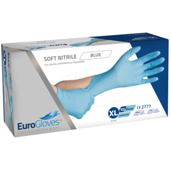 Handschoen Eurogloves nitril XL blauw 100 stuks