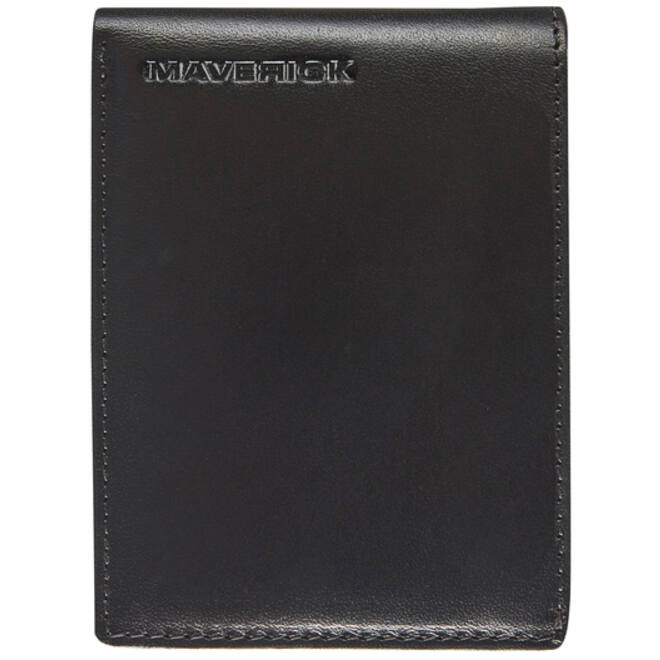 Portemonee Maverick All Black met kleingeldvak RFID leer zwart