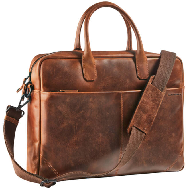 Businesstas Maverick The Original met laptopvak 15,6 inch leer bruin