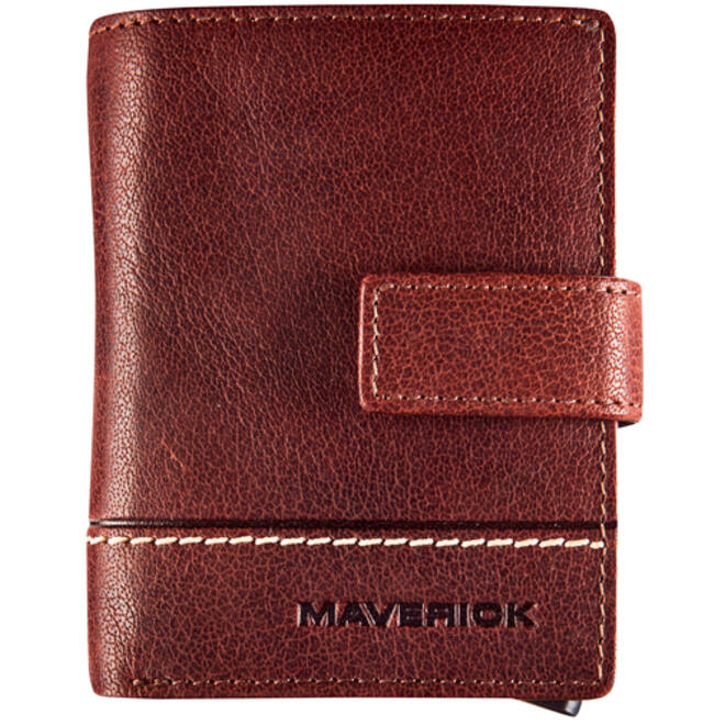 Kaarthouder Maverick Rough Gear super compact RFID leer bruin