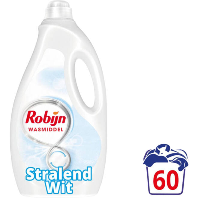 Wasmiddel Robijn vloeibaar 3L stralend wit 60sscoops