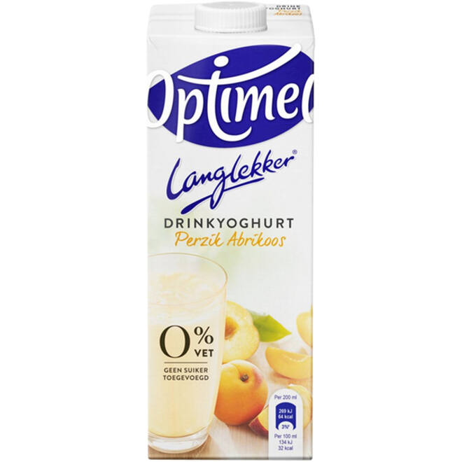 Drinkyoghurt Optimel Langlekker perzik abrikoos 1liter