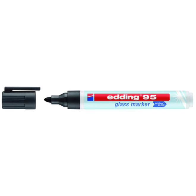 Viltstift edding 95 glasbord rond 1.5-3mm zwart