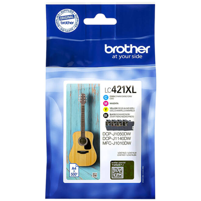 Inktcartridge Brother LC-421XL zwart + 3 kleuren