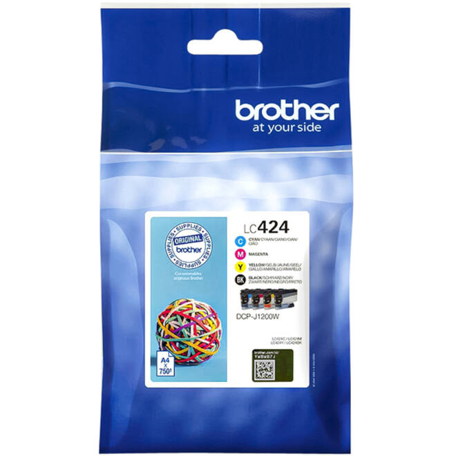 Inktcartridge Brother LC-424 zwart + 3 kleuren
