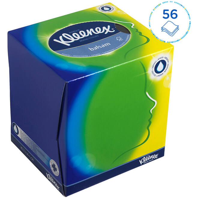 Facial tissues Kleenex kubus 3-laags 56stuks wit 8825