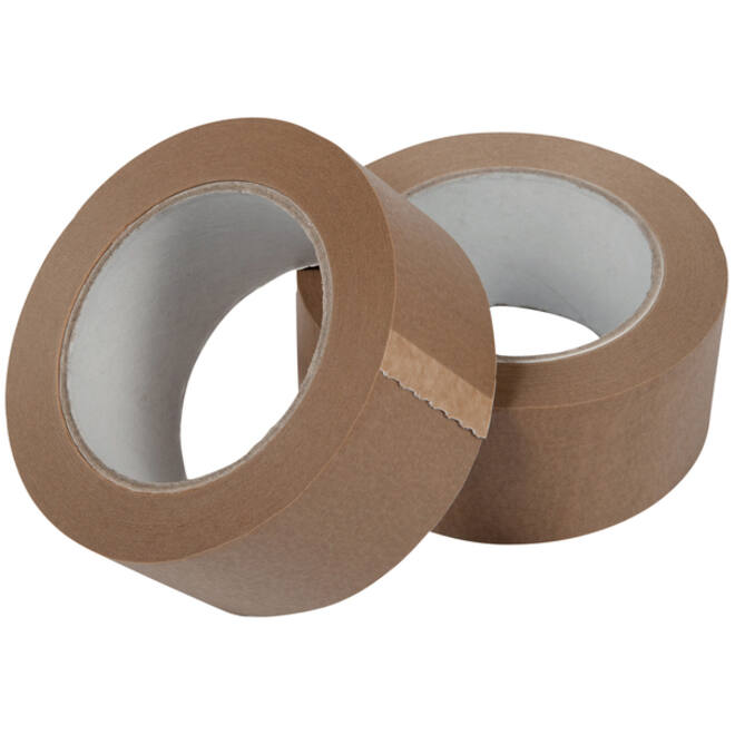 Verpakkingstape IEZZY papier 50mm x 50 meter 80p gerecycled papier bruin