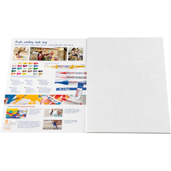 Olie- en Acrylblok edding 30010 A4 10 vel 300 gram wit