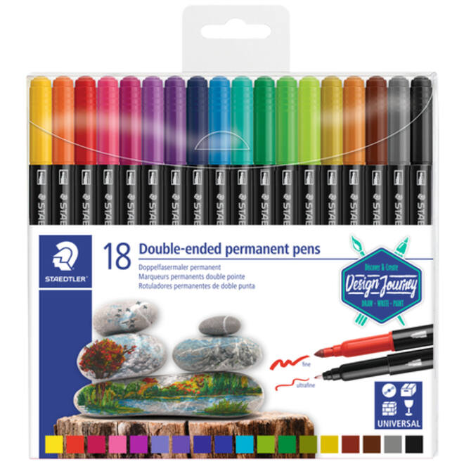 Viltstift Staedtler Design Journey permanent dubbele punt assorti