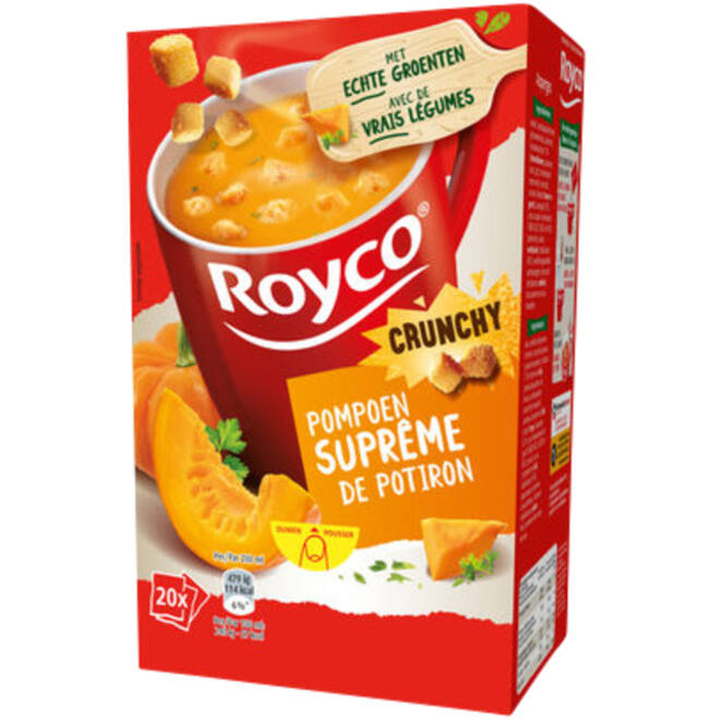 Soep Royco pompoen Supreme met croutons 20 zakjes