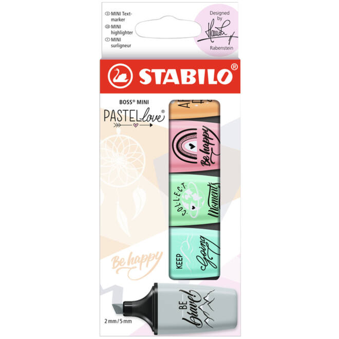 Markeerstift STABILO BOSS mini Pastellove assorti etui à 5 stuks