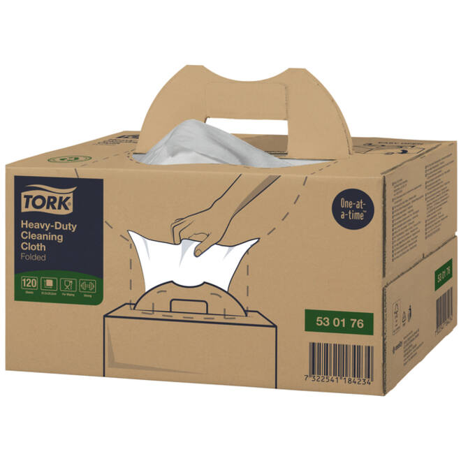Reinigingsdoek Tork Heavy-Duty W7 vel dosering 120 doeken wit 530176