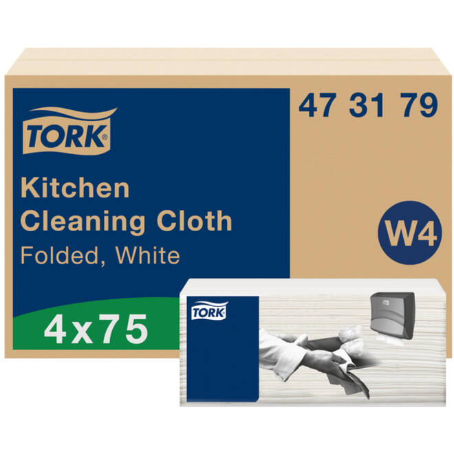 Reinigingsdoek Tork Kitchen Cleaning W4 extra absorberend wit 473179