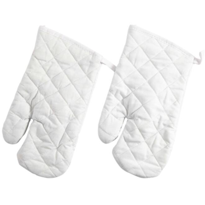 Ovenhandschoen Creativ Company 18x28cm 2 stuks wit