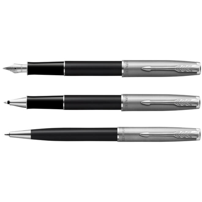 Vulpen Parker Sonnet Essential sandblasted CT matte black lacquer fijn